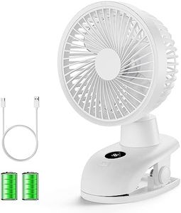 SmartDevil Clip on Fan with LED Display, Portable Small Desk Fan, 4 Speed Personal Rechargeable Table Fan with Clip, Mini Clip Fan for Stroller, Camping, Office, Desk (White)