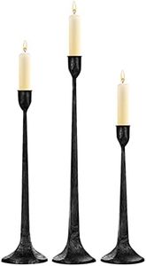 Iron Taper Candle Holder Set of 3 - Decorative Tall Candle Stand, Candlestick Holder for Wedding, Dining Table, Party Decoration