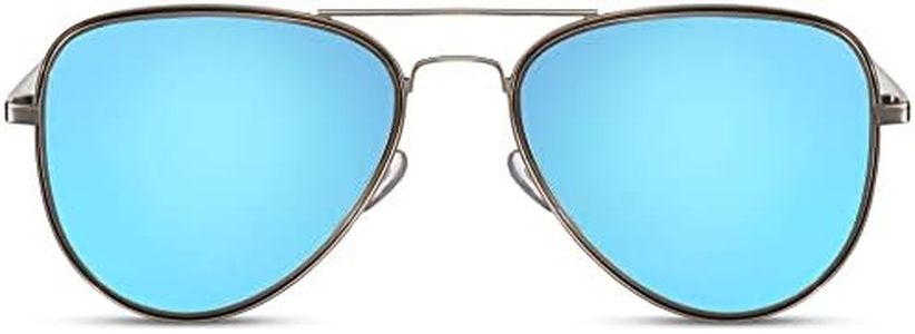 Cheapass Gafas de Sol Atractiva Señora Hombres Reciclados Azul Espejado Lentes de Bloqueo UV con Almohadillas para la Nariz