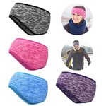 4 Pcs Ear Warmer Headbands, Full Cover Running Ear Muffs Fleece Sports Headband Winter Ear Warmer Running Headband for Women Men Outdoor Sports and Fitness