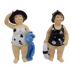 Quay Traders Vintage Beach Ladies Freestanding Ornaments - Nautical Homeware Decoration - Set of 2