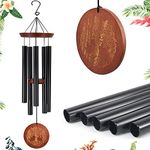 ASTARIN Memorial Wind Chimes Outdoor Deep Tone, Large Sympathy Windchimes for Loss of Loved One Engrave Tree of Life, Sympathy Wind Chimes Gifts for Mother, Garden Home Yard Hanging Decor, Black