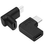 AFUNTA 90 Degree USB C Type C Male to Female Adapter, Right & Left and Upward & Downward Angled 90 Degree USB-C USB 3.1 Type-C Male to Female Extension Adapter for Laptop & Tablet & Mobile Phone