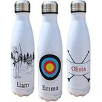 Archery Hobby Insulated Bottle Personalised - Gift for Cross Bow Lovers - Personalised Bow & Arrow Thermal Flask - Stainless Steel Water Bottle (Archer)