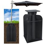 16.5lbs In-ground Umbrella Base, Stand Umbrella Holder, Universal Umbrella Ground Anchor, Patio Umbrella Base In Ground for Offset Cantilever Umbrella, Hanging Parasol Stand Holder, Black