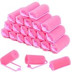 30 Pieces Foam Sponge Hair Rollers Pink Hair Rollers Soft Sponge Curlers Do Not Hurt Hair DIY Styling Hairdressing Tools for Women and Kids (25 mm)