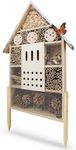 wildlife friend Insect Hotel XXL Standing - bee Hotel with Stand 30 inch, Metal roof - Large Wild bee Hotel - Insect House for Bees, Ladybugs and Butterflies | Insect Hotel kit