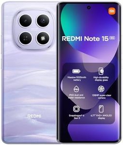 Xiaomi Redmi Note 15 5G（AU Version）, Smartphone 256 GB, 6.77" 120Hz AMOLED Display, Snapdragon 6 Gen 3, 108MP AI Camera, 5520mAh Battery, Mist Purple, Charger Not Included