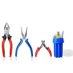 IONIX tool set for home use with combination pliers, Nose Plier, Wire cutter and 8 piece Screw driver set, Pack of 4, Multicolor