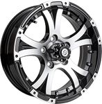 Viking™ Series Machined Lip and Face Gloss Black Aluminum Trailer Wheel with Black Cap - 15" x 5" 5 On 4.5-2150 LB Load Carrying Capacity - 0 Offset *Trailer Use Only