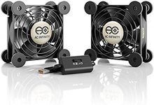 AC Infinity MULTIFAN S5, Quiet Dual 80mm USB Fan, UL-Certified for Receiver DVR PlayStation Xbox Computer Cabinet Cooling