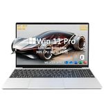 Svikou [Win 11/Office 2019] 15.6" Large Screen Laptop Computer, 12th Gen Alder Lake N95(Up to 3.4Ghz) Quad-Core CPU, DDR4 16G RAM, 512GB NVMe SSD,Portable Notebook PC with Backlit KB(Silver.512GB)