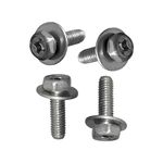 M6 x 20mm OEM Stainless Steel License Plate Screws with Captive Washer (x4) by Luxe Shield for Fastening License Plates, License Plate Frames and License Plate Covers on Imported Vehicles