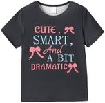 PATPAT Girls Dark Gray Graphic Shir