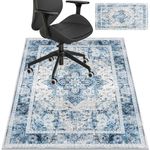 Fullin Office Chair Mat for Hardwood Floor/Tile 63"x48", Desk Chair Mat for Carpet with A Mouse Pad.No Divot Rolling Computer Gaming Chair Mat Rug/Anti-Slip Low Pile Floor Protector Carpeted Floors