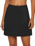 Ekouaer Lightweight Skort for Women Golf Skirt with Underneath Shorts Tennis Workout Hiking Sport Black