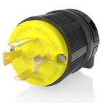 Journeyman-Pro 2711 30 Amp, 125/250 Volt, NEMA L14-30P, 3P, 4W, Locking Plug Connector, Black Industrial Grade, Grounding 7500 Watts Generator Rating (L14-30P (Male Plug))