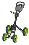 GolfBasic Prime Green 4-Wheel Golf Push Cart with Umbrella Holder