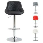 SG Traders Bar Stools, Adjustable Swivel Gas Lift, Footrest, and Base Designed for Comfort and Sophistication, Stylish Comfortable Seating for Your Kitchen or Dining Room (1 PC, Black)