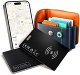 Apple MFi Certified Airtag Wallet Tracker Card 0.06in Slim 1 Pack- Rechargeable Smart Tracking Tags IP68 Waterproof, Works with Apple Find My, Bluetooth Item Locator for Keys, Purse, Luggage(iOS Only)