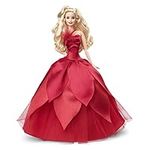 Barbie Signature 2022 Holiday Barbie Doll (Blonde Wavy Hair) with Doll Stand, Collectible Gift for Kids Ages 6 Years Old and Up