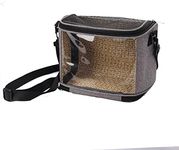 Osindii Bird Travel Cage,Small Animals Hamster Carrier Bag,PVC Transparent Parrots Travel Cage Breathable Pet Birds Bag Backpack with Shoulder Strap (gray)
