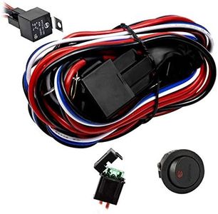 Wiring Harness, Eyourlife 300W Heavy Duty Wiring Harness Kit 12V 40A Fuse Relay On/Off Switch Relay 14AWG 12FT Off Road Power