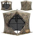 Turkey Hunting Blind - 360 See Through Ground Blinds for Hunting Deer and Turkey, Pop Up Deer Blind with Diamond-Shaped Door, Mud Flap, Portable Carry Bag and Quiet-Fast Setup (3-4 Person)
