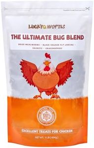 LuckyQworms Dried Insect Trail Mix for Chickens - High Protein 42% & Calcium 1.1% for Egg Laying - Natural Treat for Birds, Reptiles, Ducks, Hedgehogs - 1 Lbs Resealable Bag