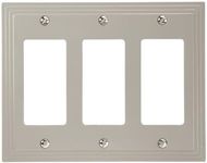 Amerelle Steps Triple Rocker Cast Metal Wallplate in Satin Nickel