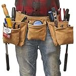 RM 12 Pocket Leather Tool Belt with 2 Hammer Holders, Professional Carpenter Work Apron, Suede Leather Tool Belt, Tool Belt for Construction, Carpenter Tool Belt/Tool Puch/Tool Rig