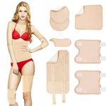 7Pcs Castor Oil Pack Wrap, Organic Castor Oil Pack Kit for Knee, Waist, Chest, Neck, Leg, Adjustable Elastic Straps Castor Oil Packs for Liver Detox, Muscle Pain, Anti Oil Leak