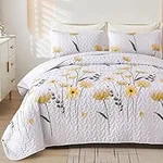 Dinjoy Quilt Set Queen Floral Bedsp