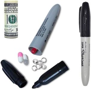 Fake Pen Diversion Safe Large Marker (2 Pack) - Realistic Pen Diversion Safe - Hidden Secret Compartment Decoy Permanent Marker - Hide And Store Money Waterproof Storage Cash Holder Container Lock