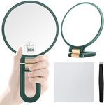 MIYADIVA Magnifying Mirror 30X, Makeup Mirror with 1X/30X Magnification, Hand Mirror with Handle, Magnified Hand Mirror for Makeup, Blackhead Removal