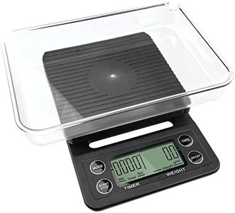 Gvolatee Balance de Cuisine 5Kg/0.1G Noir, Balance Café Numérique avec Minuteur, Balance Café Haute Précision avec Affichage LCD pour Barista, Balance Cafe avec Bol, Fonction Tare Et Timer