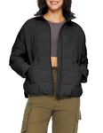 Orolay Women's Lightweight Puffer Jacket Insulated Puffy Coat Quilted Down Jacket with Stand Collar Black S