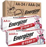 Energizer AA Batteries and AAA Batteries, 24 Max Double A Batteries and 24 Max Triple A Batteries Combo Pack, 48 Count