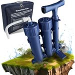 HYDROSOLVE Outdoor Portable Water Filter Camping Emergency Water Purification System with Hand Pump Filtration for Hiking and Camping