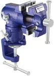 WORKPRO Dual Jaws Table Vise 2.5"&1.5", 360° Swivel Clamp-On Bench Vise for Woodworking, Metalworking, DIY,Multi-position Small Portable Vise, Mini Vice Clamp for Workbench, Golf Club Regripping