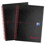 Oxford Black n' Red, A5 Notebook Hardcover, Wirebound, Lined, Pack of 2