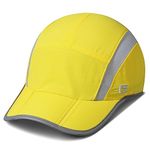 TITECOUGO Quick Dry Bright Hat Running Cap Reflective Sports Hat Night Workout Hats for Women Summer Sun Folding Hat Cap for Golf Hiking Outdoor Camping Gym Tennis Travel Baseball Cap Yellow