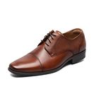 Florsheim Jackson Cap Toe Oxford Formal Shoe for Men - Leather Upper with Man-Made Lining, Snipped Toe, and Blind Eyelets, Cognac, 11