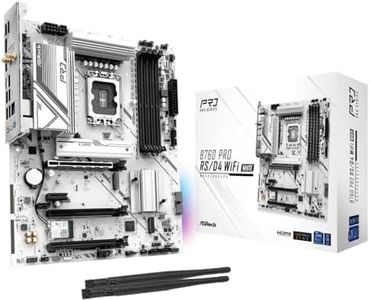 ASRock B760 Pro RSD4 WiFi White ATX Motherboard | Supports 14th/13th/12th Gen Intel | DDR4 5333+ (OC) | WiFi 6E | 2.5G LAN | White Design | Pre-Installed I/O Shield