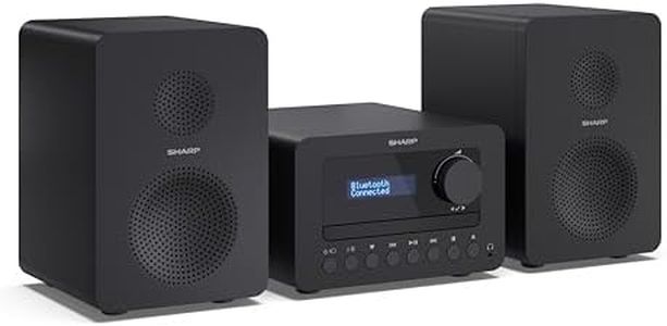 SHARP XL-B520D (BK) Tokyo Dab+ Hi-Fi Micro System, Compact Stereo Digital Radio with CD Player, Bluetooth 5.0, RDS, USB MP3 Playback, 2-Way Speakers & Remote Control, 40W – Black