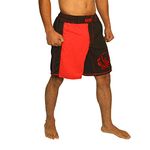 USI UNIVERSAL THE UNBEATABLE Men Mma Shorts (411Aeb) (X Large) Black,Red