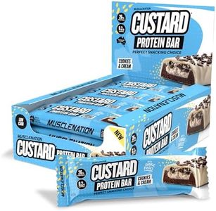 Muscle Nation Cookies & Cream Custard Protein Bars – High Protein Snack with Cookie Crunch and Custard Layer 12 x 60g