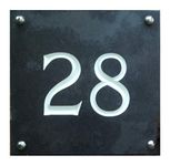 Large Engraved Black Slate House Number Sign - 1 to 99 Available