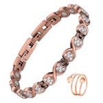 Jecanori Copper Magnetic Bracelets for Women, Copper Magnetic Wristband and Magnetic Rings with Strength Magnets(3800 Guass Each), Adjustable Size Brazaletes&Jewellry Gift Box