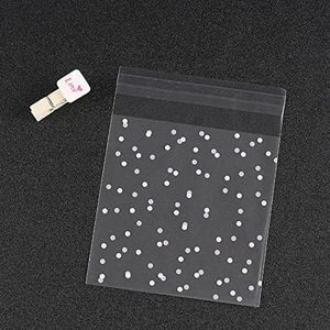 Tongke 200 PCS Cookie Bags, Self Adhesive Plastic/Snowflake Treat Bags Gift Cookie Treat Biscuit Bakery Bags Frosted Party Favor Candy Bags for Chocolate Gift Food Soap Party Faver Supplies